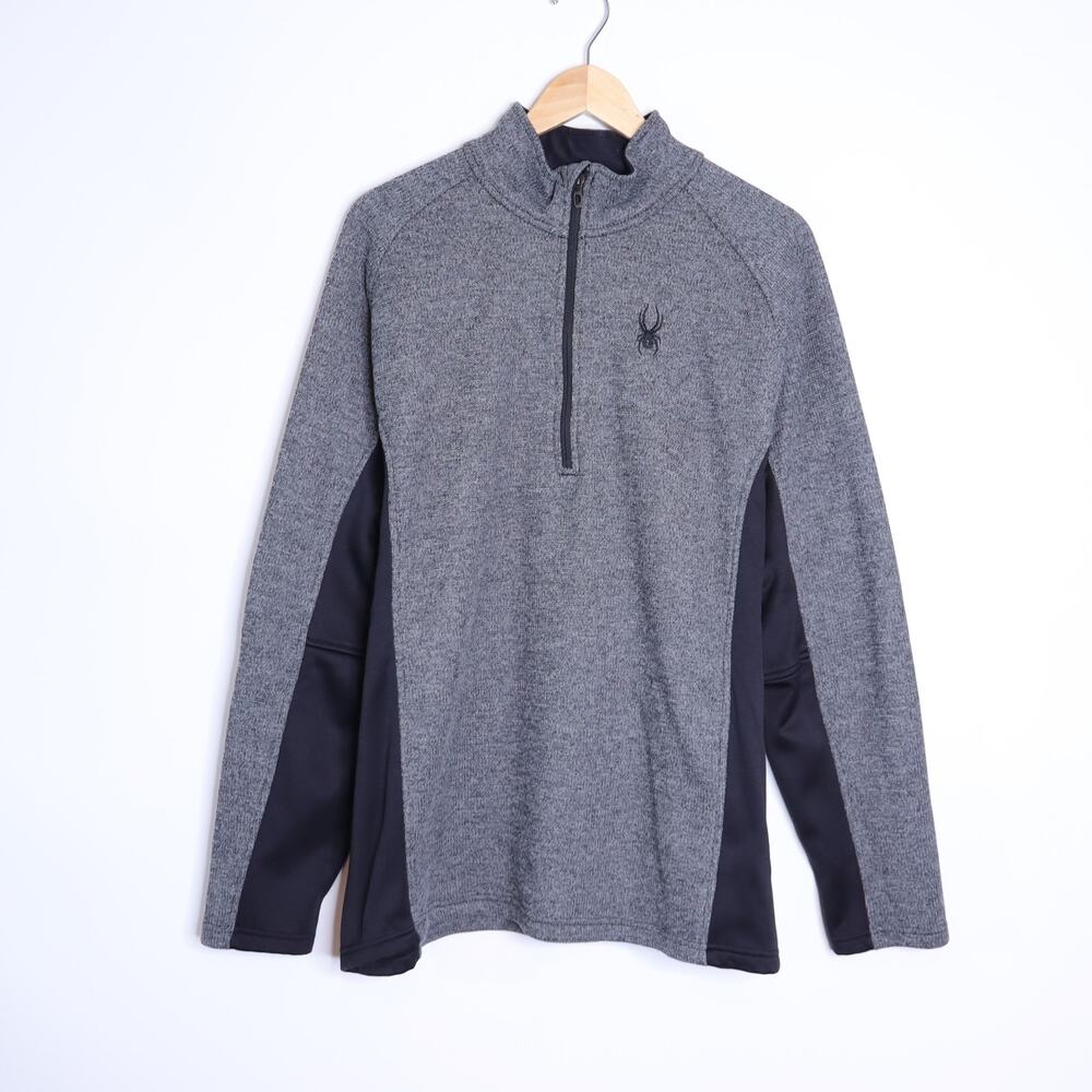 SPYDER Outbound Half Zip Pullover Sweater Gray and Black Long Sleeve Men's 2XL